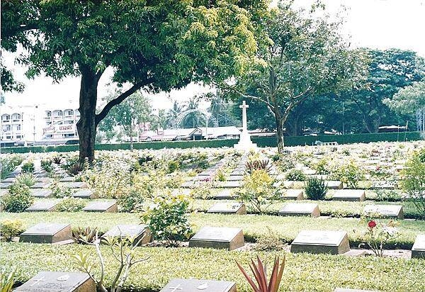 Cemetery at Kanchanaburi of some of the World War II POWs who died constructing the Burma Railway bridge over the Khwae Yai River ("The Bridge Over the River Kwai").