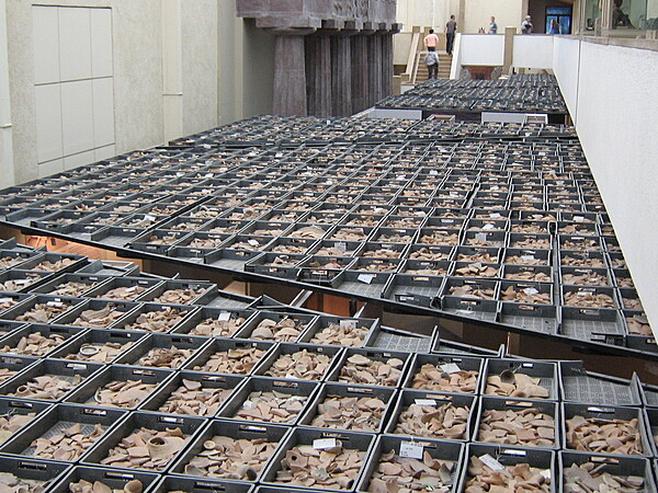Ancient pottery shards at the Istanbul Archeological Museum.