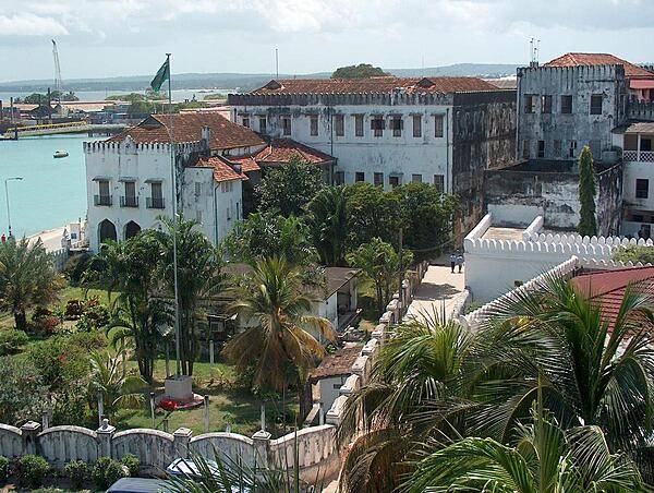 View of the People's Palace from the top floor of the House of Wonders, Stone Town.