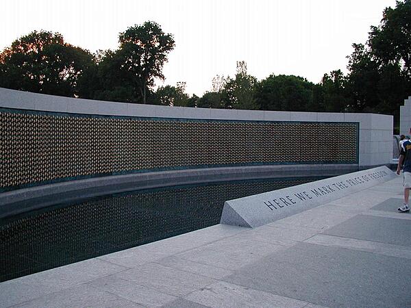 The World War II Memorial Wall in Washington, DC.