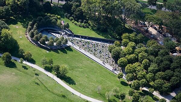 Aerial view of the Korean War Veterans Memorial in Washington, D.C. Photo courtesy of the National Park Service.