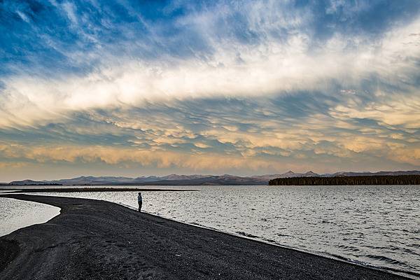 Clearing storm on Yellowstone Lake near Flat Mountain Arm in Yellowstone National Park. Image courtesy of the US National Park Service/Neal Herbert.