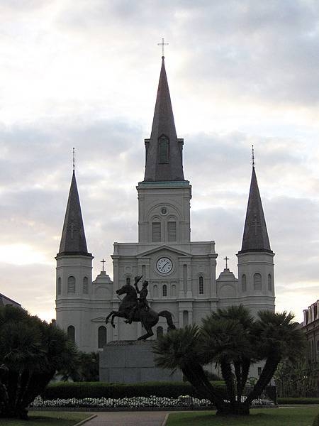 The Cathedral-Basilica of Saint Louis is the oldest cathedral in continuous use in what would become the United States. Founded in 1720, it is dedicated to Saint Louis, who was also King Louis IX of France (r. 1226-1270).