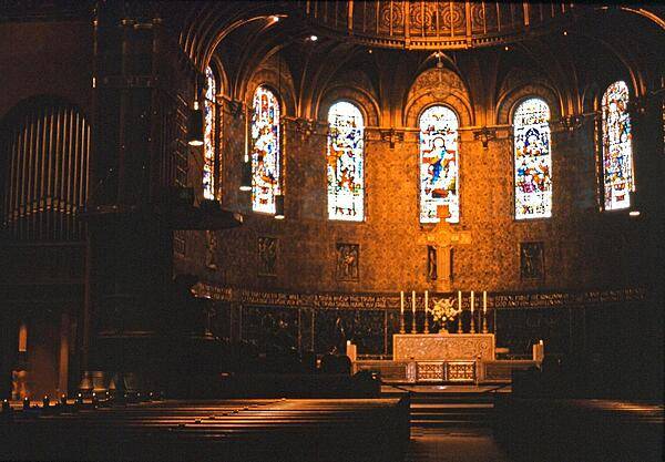 The sanctuary of Trinity Church in Boston, Massachusetts.