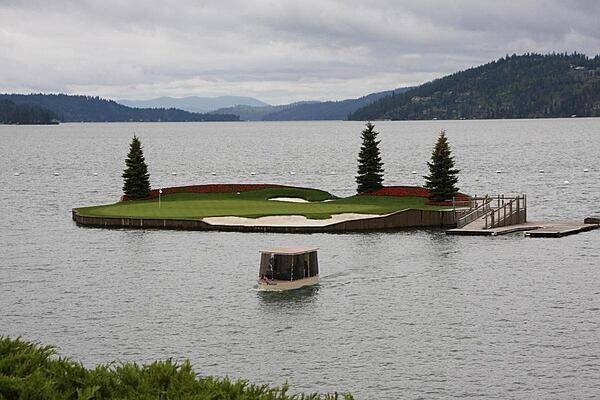 The Couer d'Alene Golf Course in Washington State is home to the world's only floating green.