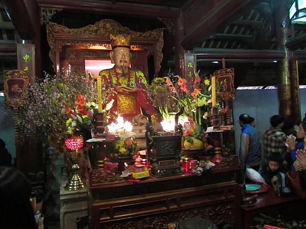 Buddha in the Temple of Literature in Hanoi. The temple was built in 1070 by Emperor Ly Thanh Tong in honor of the Chinese philosopher Confucius.