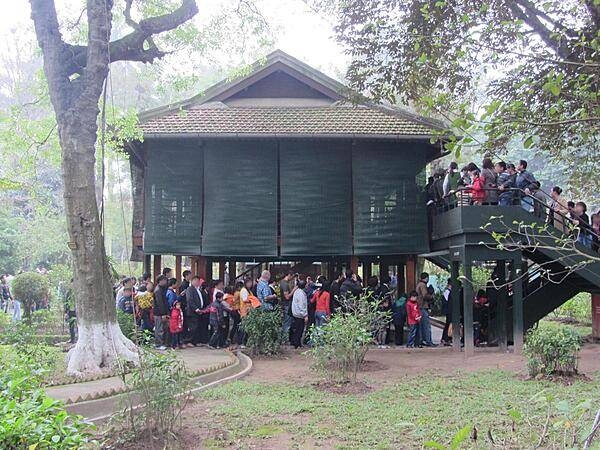 Outdoor office used by Ho Chi Minh, on display in the Presidential Palace area near Ba Dinh Square in Hanoi.