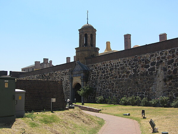 Entrance to the prison on Robben Island where Nelson Mandela was held for 18 years.